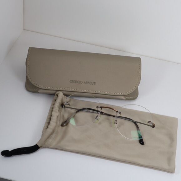Giorgio Armani AR5085 3248 Round Rimless Eyeglasses Frames 51-21-145mm - Picture 1 of 11